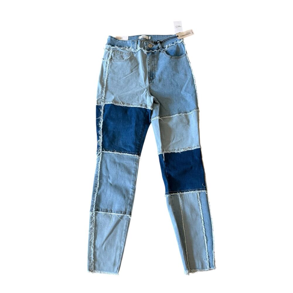 Rue 21 Patchwork High Rise Ultimate Stretch Jeggings w/ five pockets Size 8 NWTs